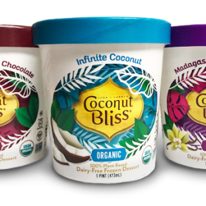 a variety of CoconutBliss frozen dessert containers