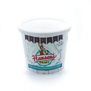 8 oz Half Pint Paper Cup & Plastic Snap On Lid - Hansens Dairy