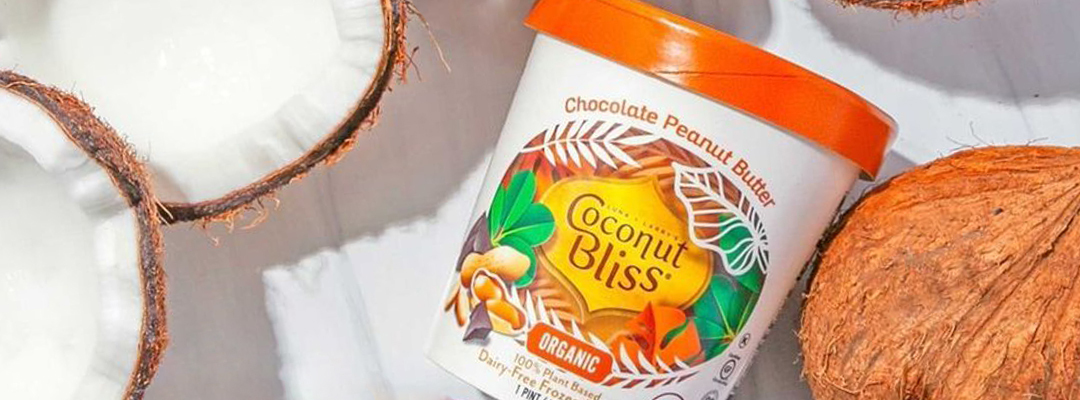 coconut bliss. sustainable ice cream packaging. eco friendly packaging. polyethylene packaging. plant-based ice cream. plant-based ice cream packaging.