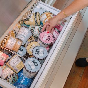 Oatly frozen dessert flavours in their plant-based packaging